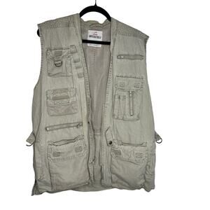 Rothco Outback Safari Vest Sz M Tan Travel Photo Pockets Canvas Fishing Hunting